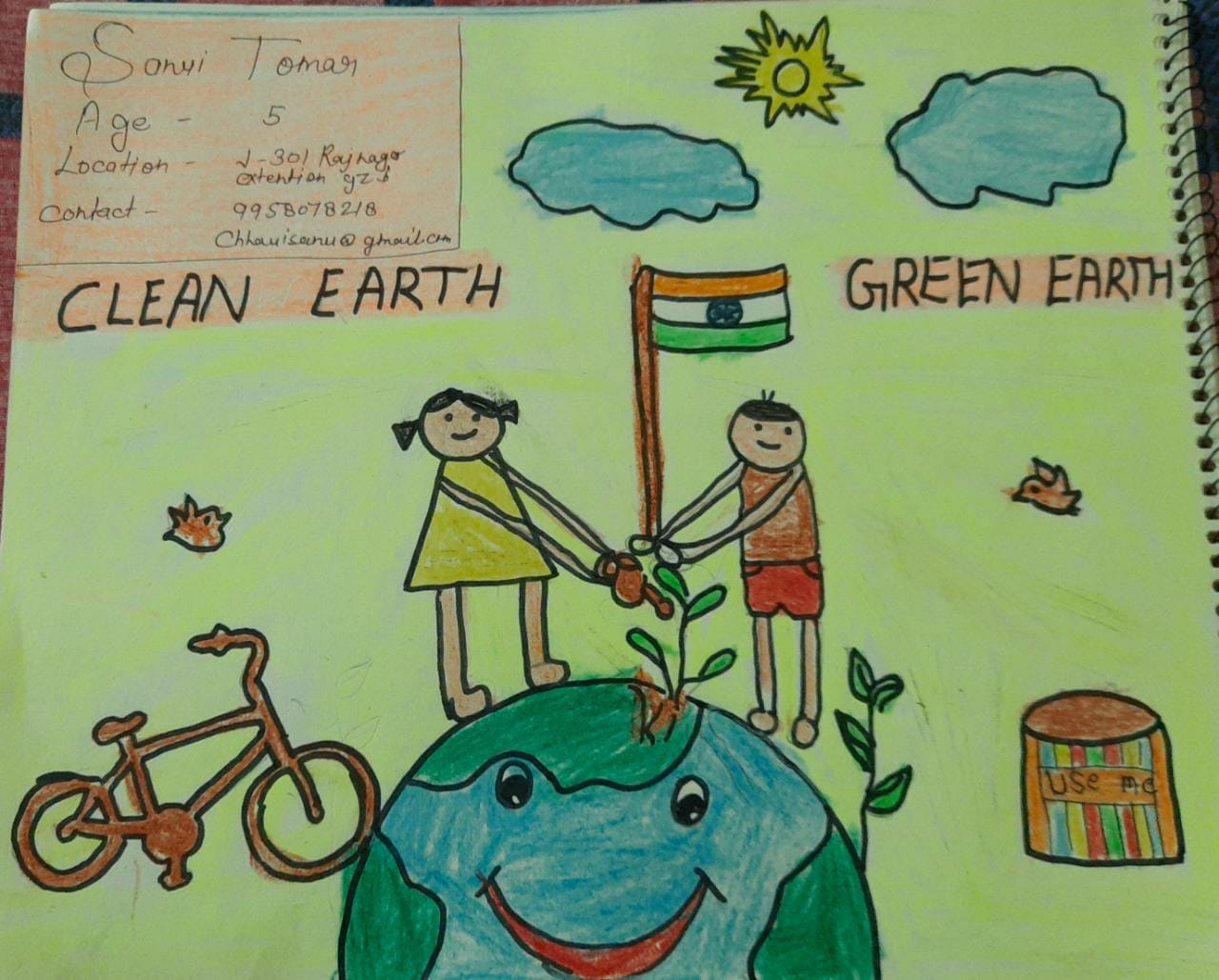 1st Prize - Sanvi Tomar - Environmental Awareness Drawing